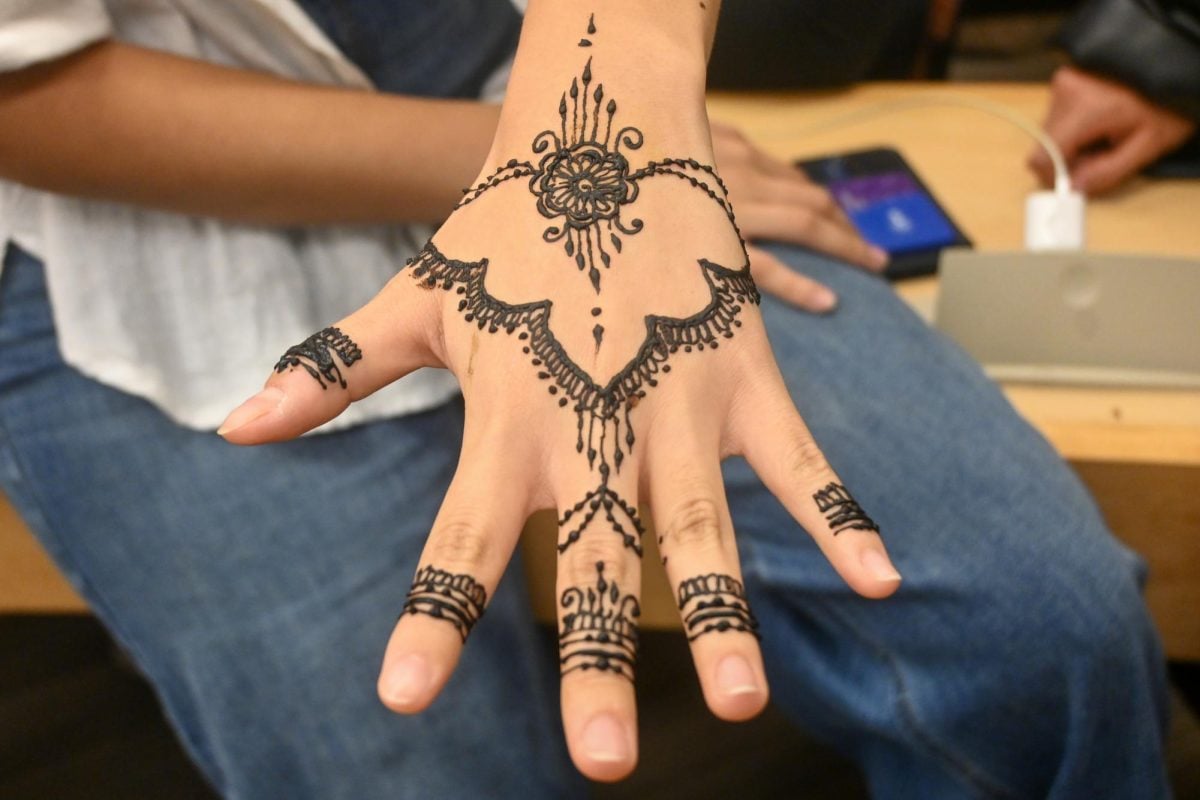 Henna on a hand.