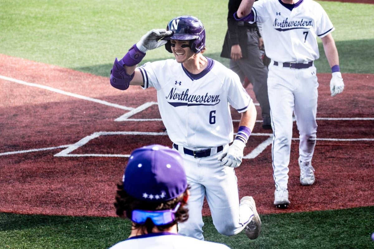 Graduate student outfielder Griffin Arnone celebrates after hitting a home run against Illinois State. Arnone went 2-4 with four RBIs and a home run Tuesday.