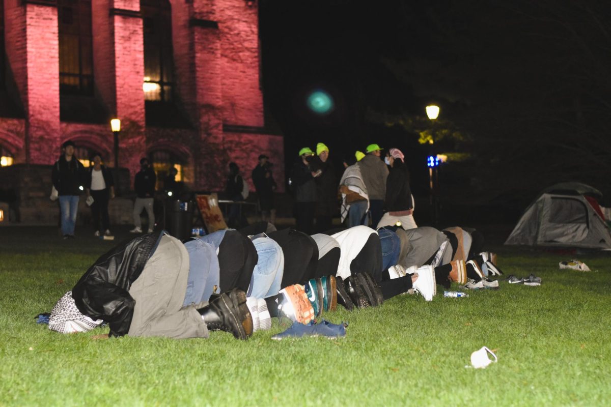 Organizers led prayers throughout the protest, keeping with the Muslim tradition of praying five times a day.