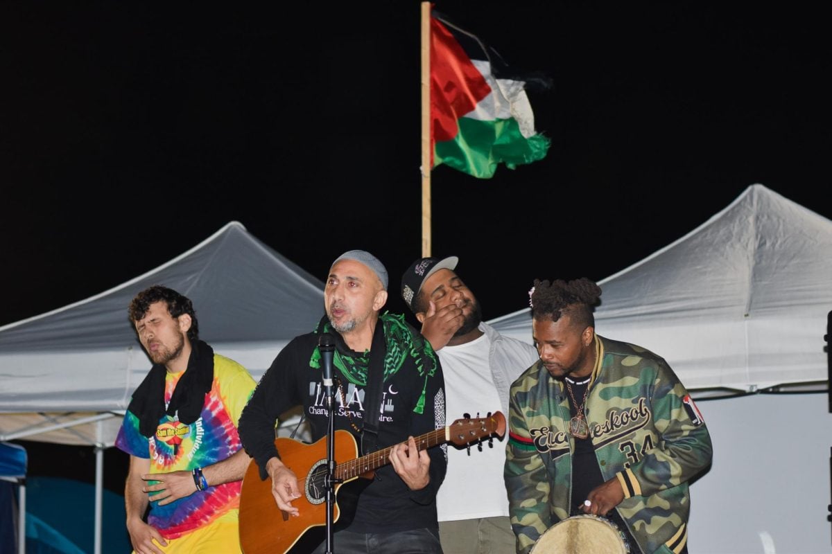 Nashashibi addressed themes of Jewish-Palestinian solidarity in his address to demonstrators Saturday night.