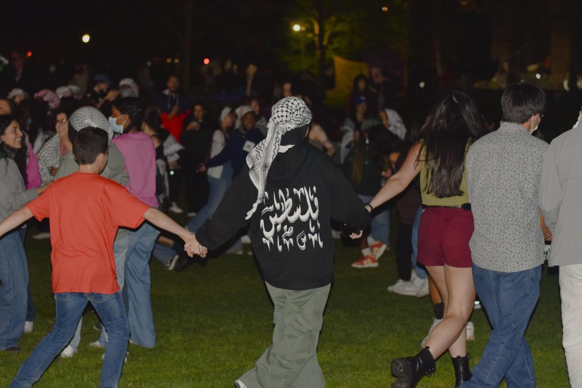 An NU alum led a dabke workshop for one of the last events of the night.