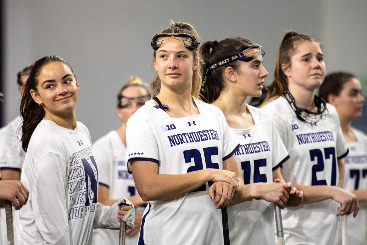 Sophomore+attacker+Madison+Taylor+gears+up+for+No.+1+Northwestern%E2%80%99s+late-March+game+against+Rutgers.+Seven+Wildcats+earned+spots+on+All-Big+Ten+teams+Wednesday.