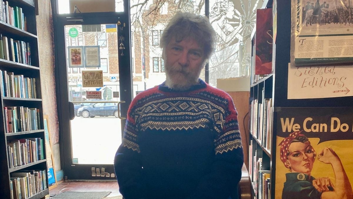 At Heirloom Books, Erik Graff sells mostly secondhand volumes at market price, and donates the proceeds to the surrounding community. 