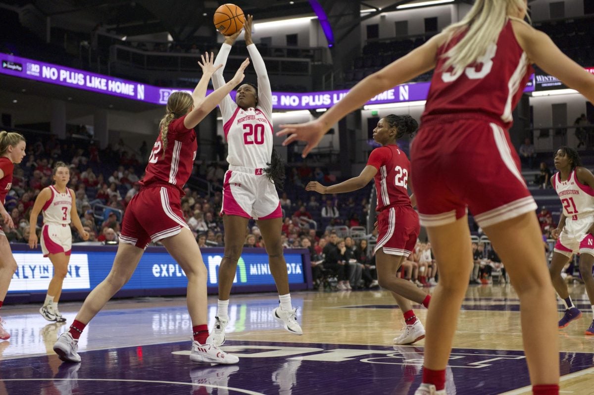 Northwestern forward Paige Mott pulls up for a jumper against Indiana. Mott announced her entrance into the transfer portal Wednesday.