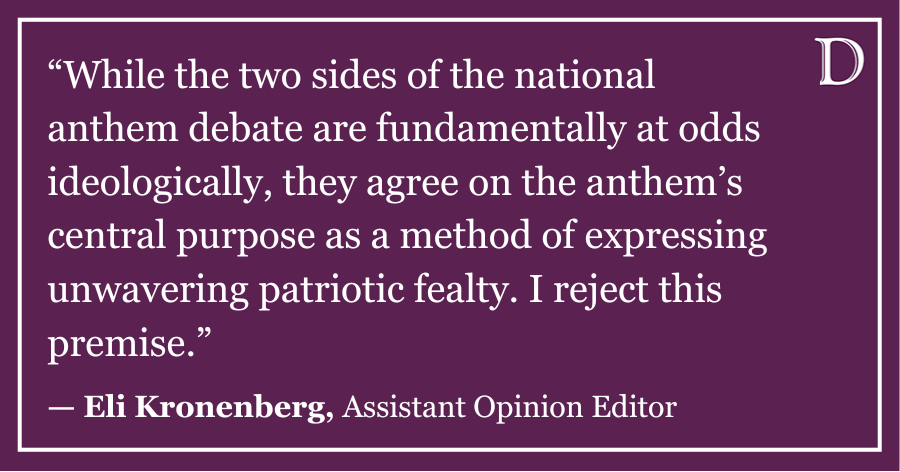 Kronenberg: Why I Sing the National Anthem