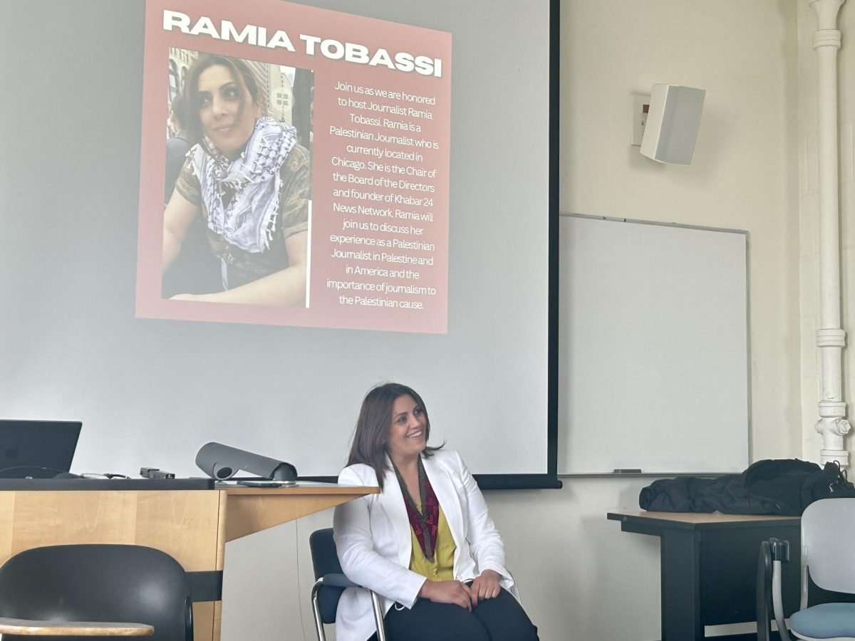 Palestinian journalist Ramia Tobassi answered audience questions about journalism in Palestine.