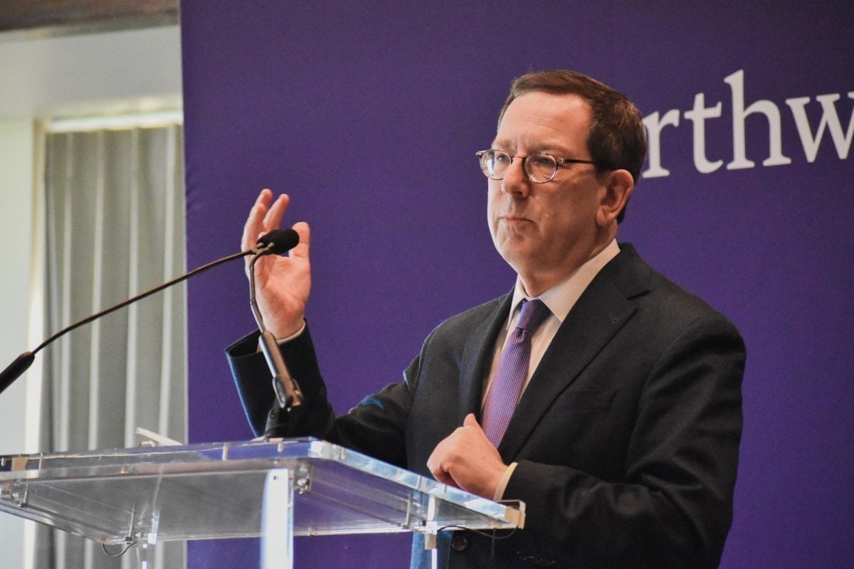 University President Michael Schill said “Northwestern’s commitment to freedom of expression does not include vandalism.”