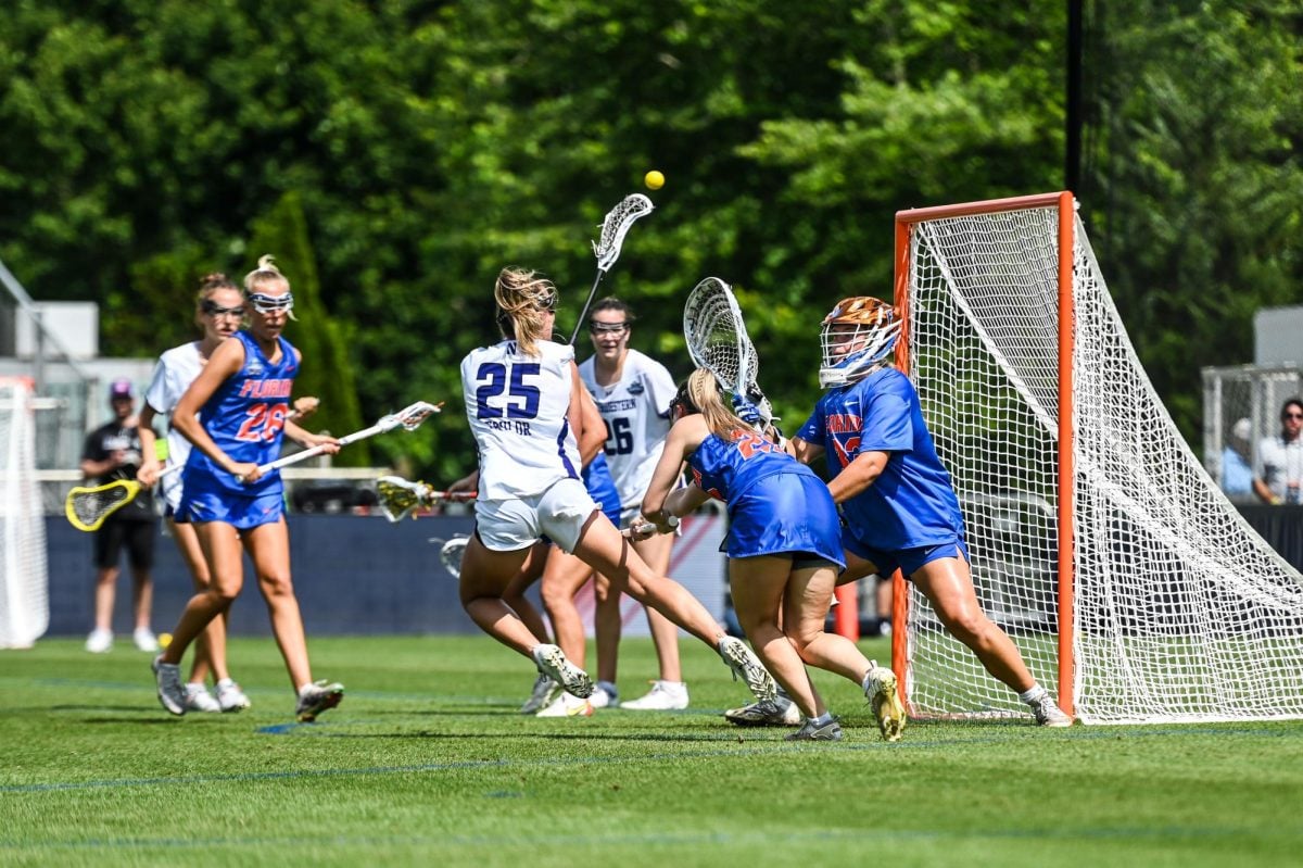 Sophomore+attacker+Madison+Taylor+buries+one+of+her+team-high+five+goals+against+Florida+Friday.+Taylor+has+scored+at+least+five+points+in+all+three+of+Northwesterns+NCAA+tournament+games.