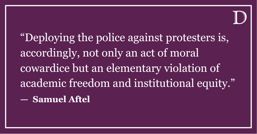 Aftel: Northwestern embraces police repression