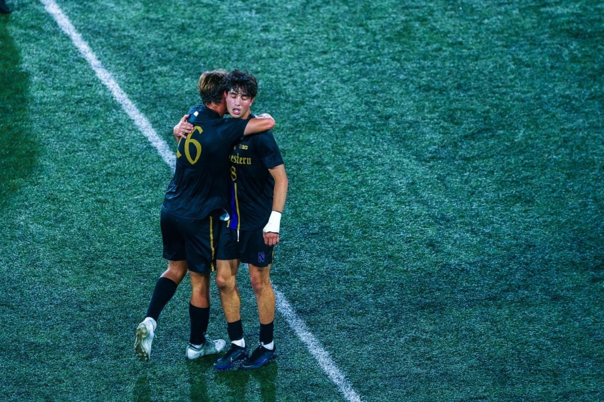 Sophomore midfielder Tyler Glassberg celebrates his game-winning goal. Glassberg found the scoresheet for the first time in his college career Friday night against Drake.