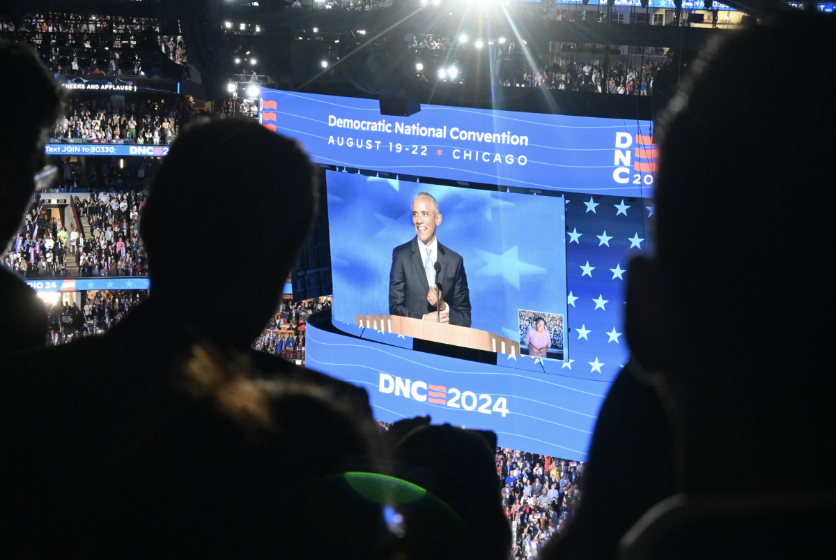 Former President Barack Obama delivered the keynote address of the DNC's second day at the United Center.