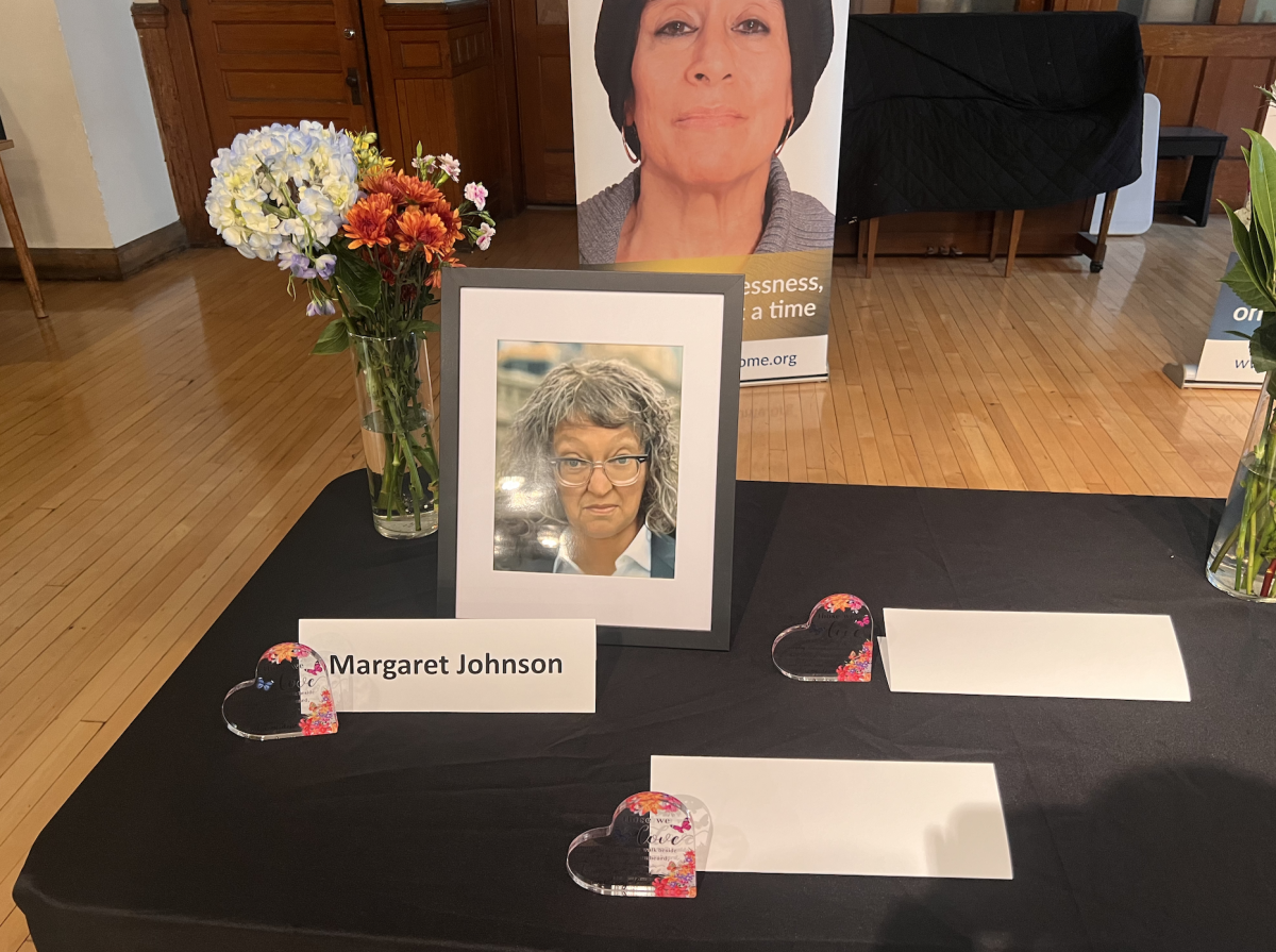 Connections for the Homeless mourned Margaret Millar Johnson, who was shot and killed in the recent Blue Line shooting, at a memorial service on Tuesday.