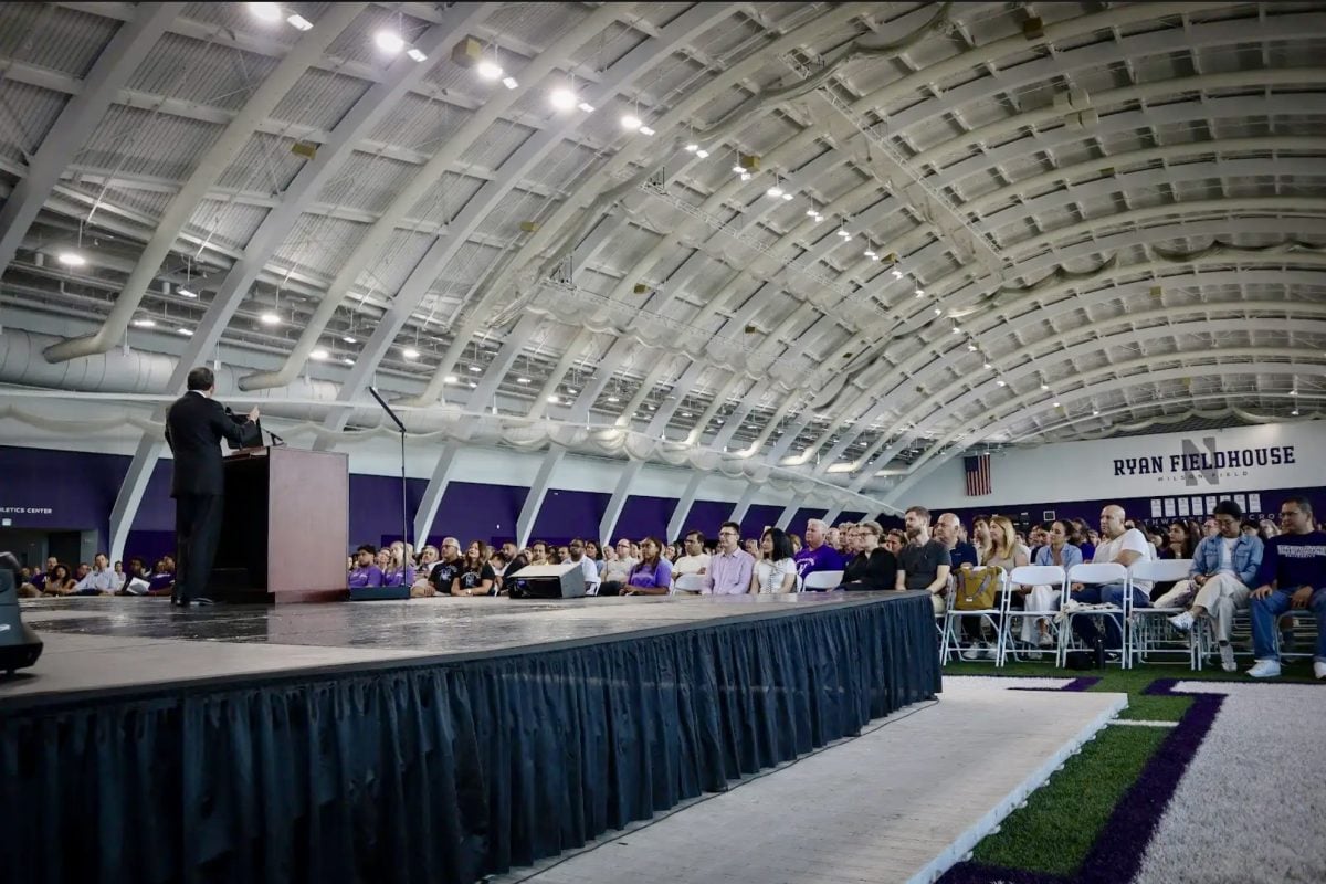 University President Michael Schill speaks at Parent & Family Orientation 2024. Schill has released several statements clarifying his views on free expression over the past year.