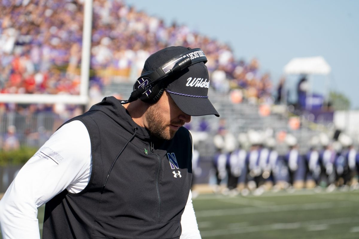 Coach David Braun ahead of Northwestern's game against Indiana Saturday.