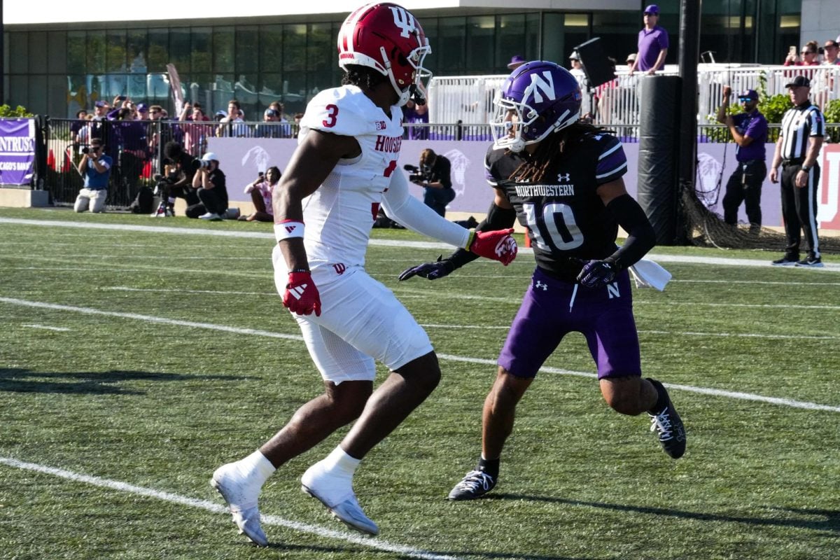 Redshirt junior cornerback Theran Johnson drops into coverage against Indiana on Oct. 5.