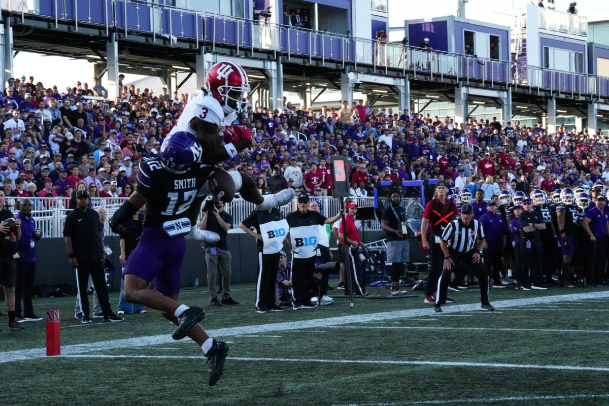 Redshirt sophomore cornerback Evan Smith defends a red-zone pass against Indiana Saturday. Smith tallied five tackles and one pass breakup in a 41-24 loss to the Hoosiers.