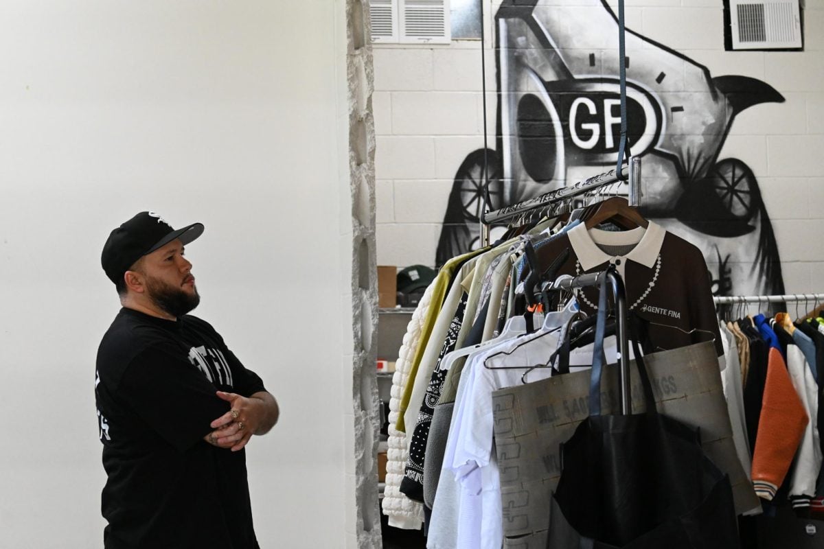 Emmanuel “Manny” Jesus Cabrera preparing his latest collection “Indómito” for his brand Gente Fina during Chicago Fashion Week.