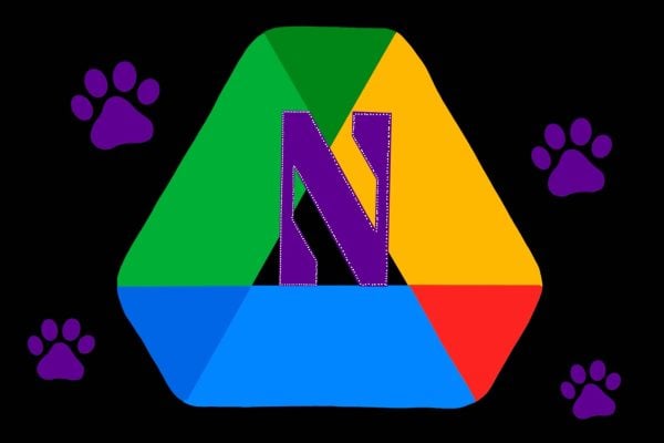 Google Drive logo with the Northwestern logo