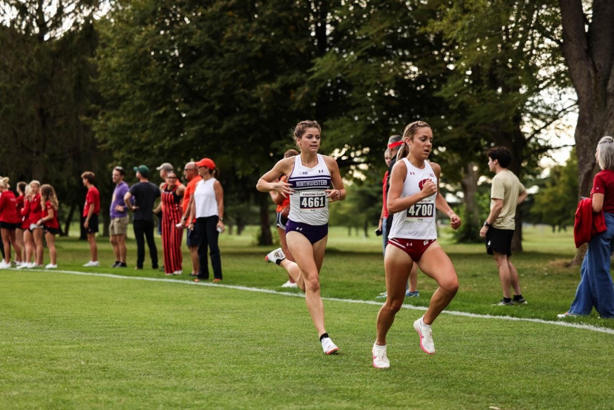 Senior Ava Earl in a race earlier this season. Earl took home individual honors at Friday’s Bradley Pink Classic.