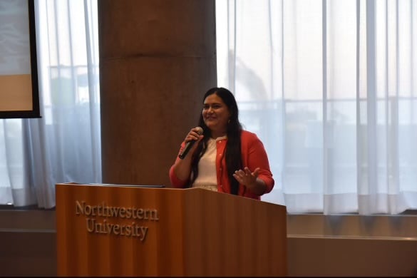 Jasmine Gurneau, director of Native American and Indigenous Affairs, discussed the Native American and Indigenous Strategic Plan at the Segal Visitors Center.