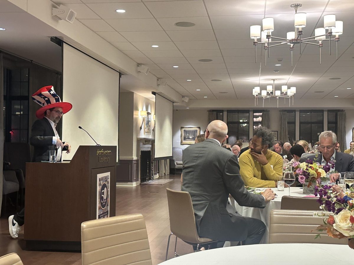 Program Director Geraldo Cadava speaks at the American Studies 50th anniversary celebration on Friday night.