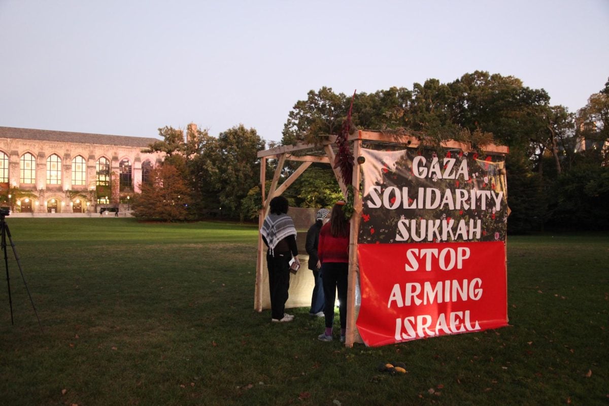 Organizers said they believed the Sukkah, a religious observation rather than a demonstration, did not violate the University’s Code of Conduct. 