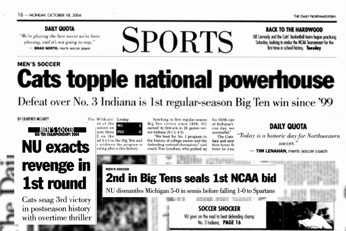 A collection of headlines from The Daily Northwestern's coverage of the 2004 men's soccer squad.