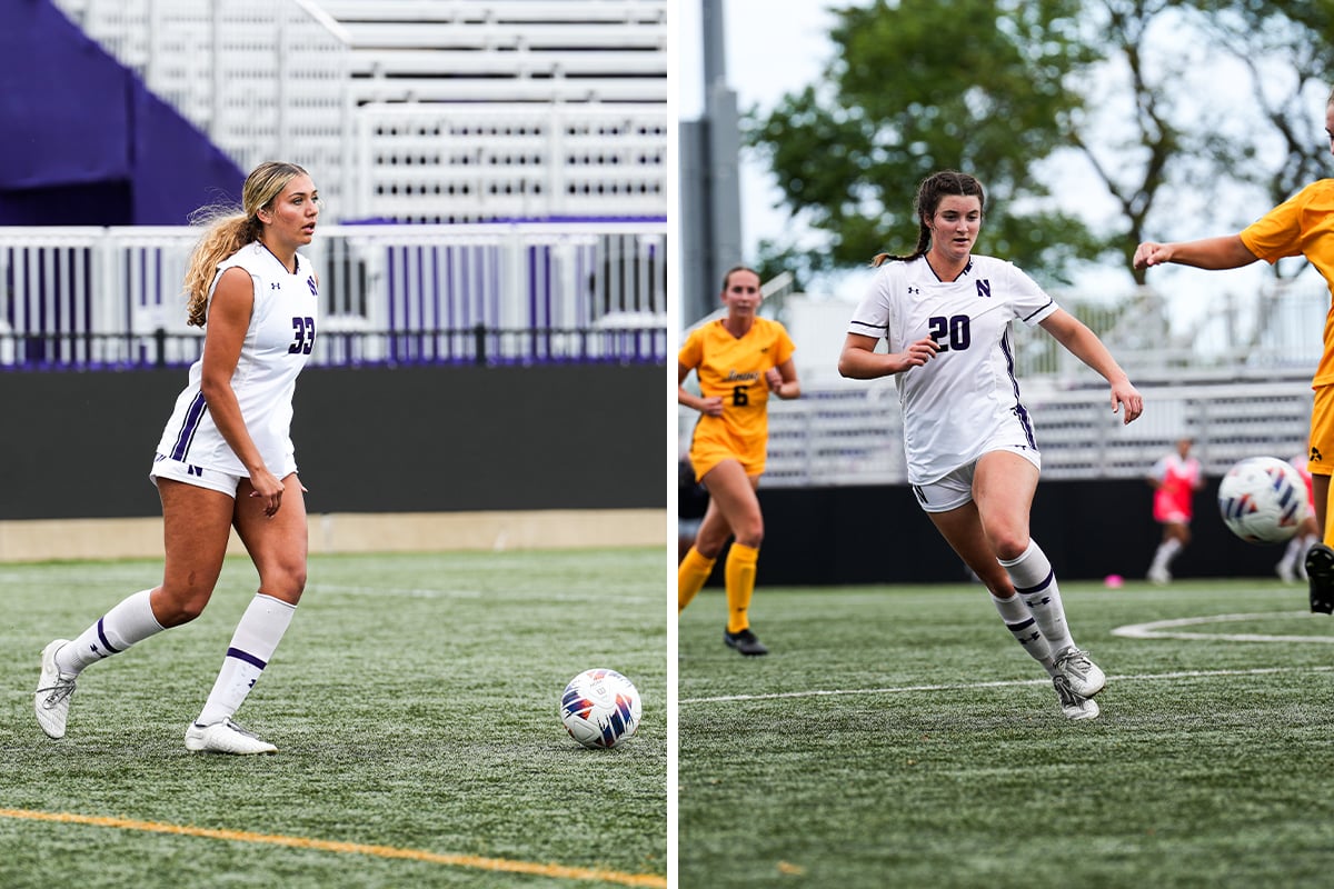 Tanna Schornstein (left) and Kennedy Roesch join Northwestern after nearly a decade of playing club soccer together.  