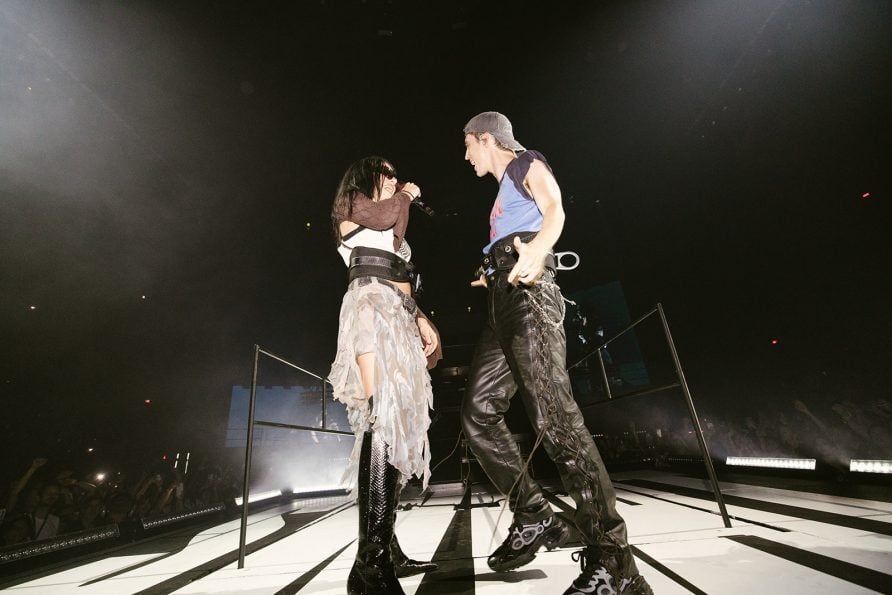 Charli XCX and Troye Sivan sing two songs together at a concert in Montreal: “1999” and “Talk talk.”