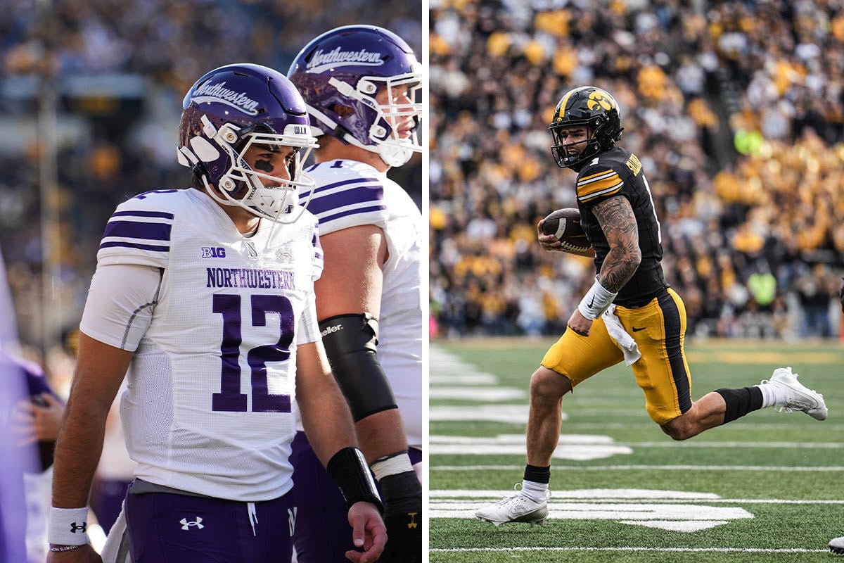 Northwestern quarterback Jack Lausch and Iowa quarterback Brendan Sullivan faced off for the first time since their spring ball quarterback battle on Saturday.