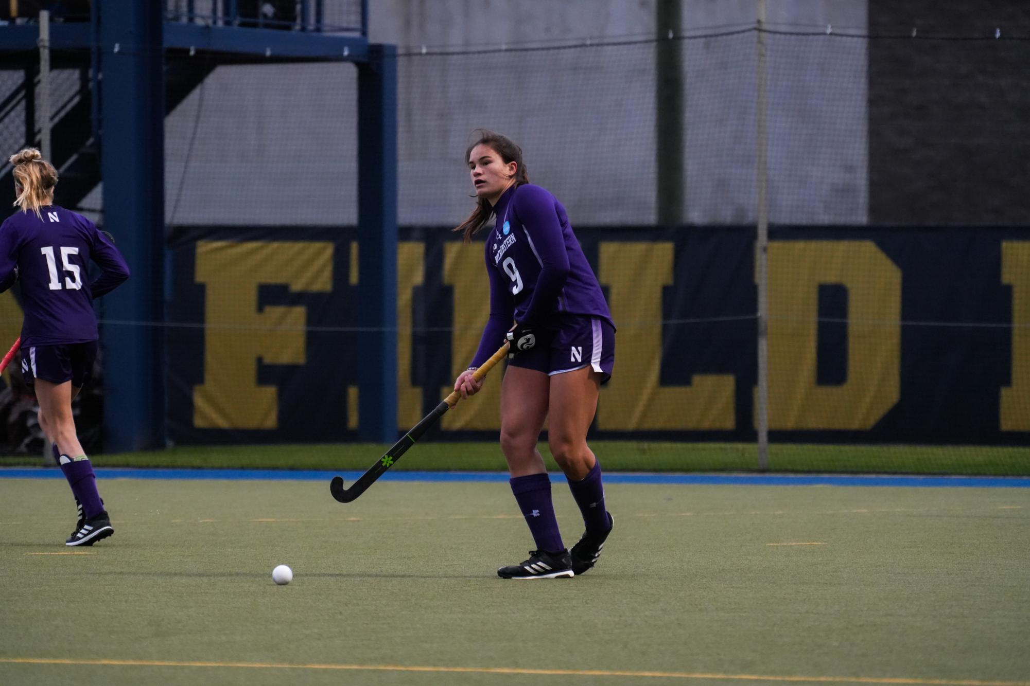 Sophomore back Ilse Tromp looks to make a pass against UMass on Friday.