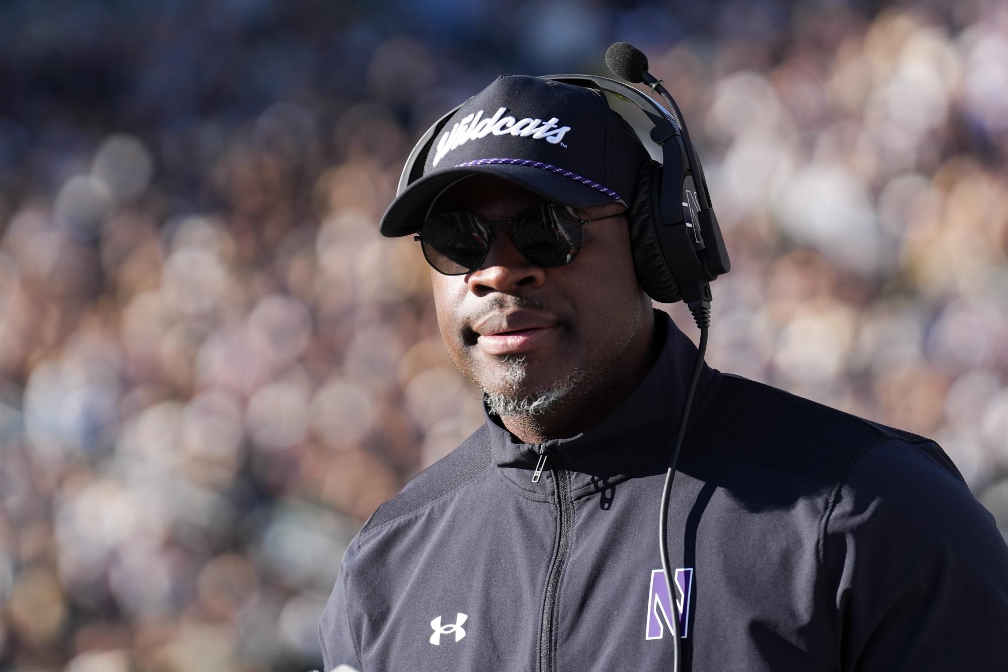 Harlon Barnett coaches during Northwestern's game against Purdue on Nov. 2. Barnett joined the program's staff in February after his latest stint with Michigan State.