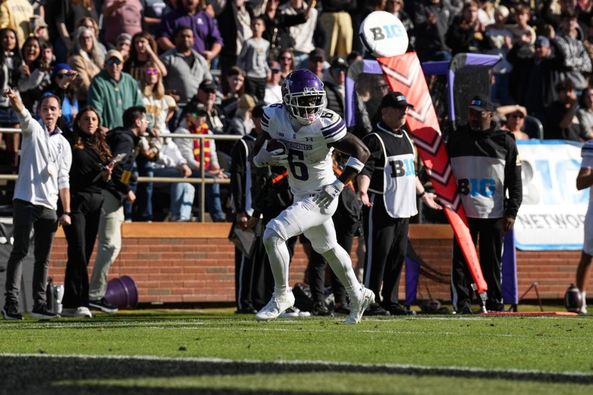 Redshirt sophomore running back Joseph Himon II dashes in for a walk-off touchdown against Purdue Saturday at Ross-Ade Stadium. Himon had his first career multi-score game during the 26-20 overtime victory.