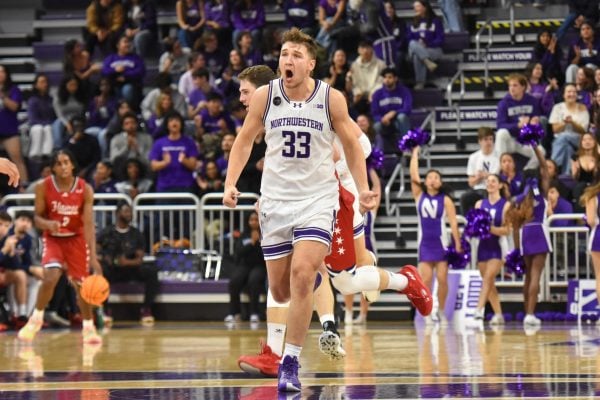 Luke Hunger yells as he runs back on defense.