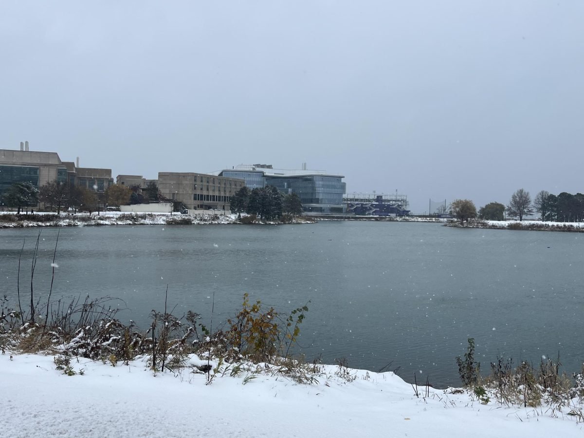 Body of water in snow