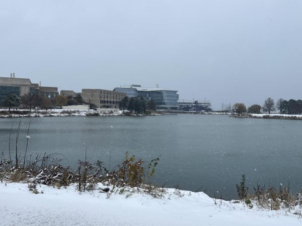 Body of water in snow