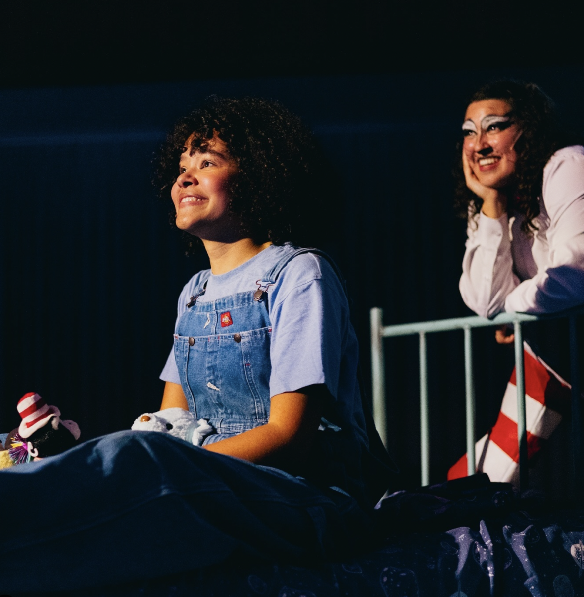 JoJo (Louise Sims) and The Cat in the Hat (Kennedy Naseem) pose in their roles.