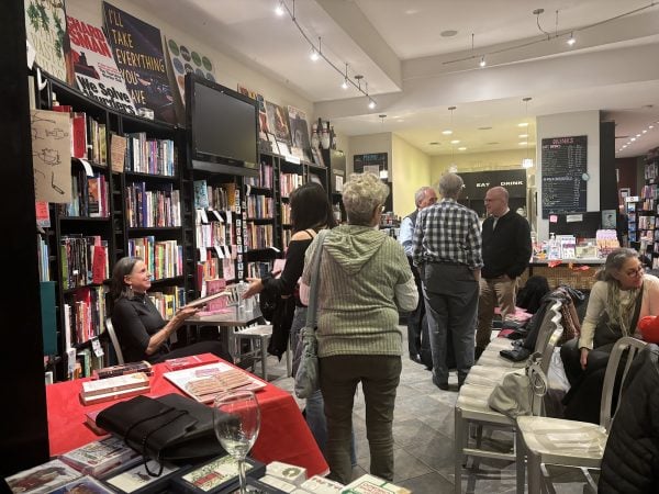 Author Gioia Diliberto signs books for community members at The Book Cellar after discussing her newly released book “Firebrands.”