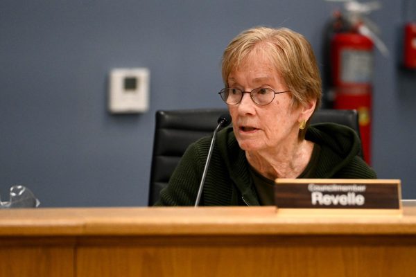  Ald. Eleanor Revelle (7th) talks about her proposal to impose a penalty on parking scofflaws near NU’s athletic complex.
