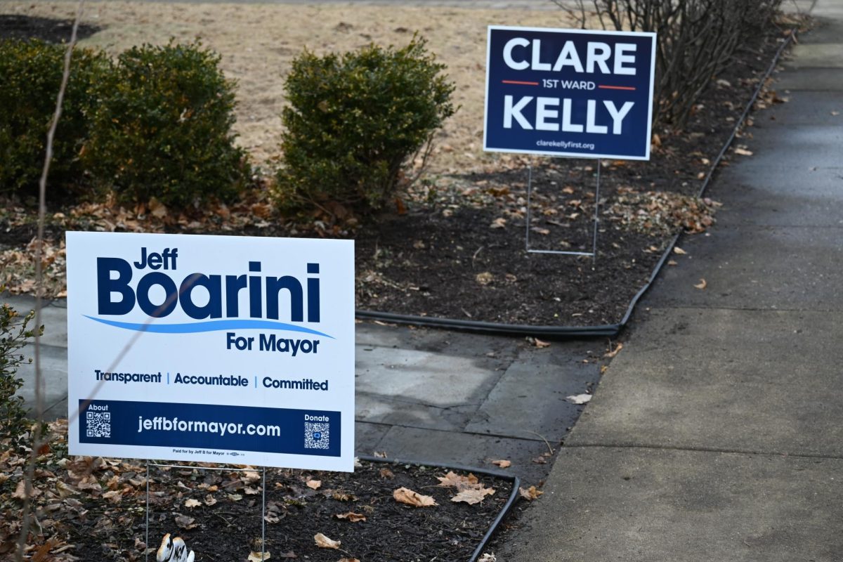 Campaign yard signs spring up along Evanston residences two months before the consolidated election.