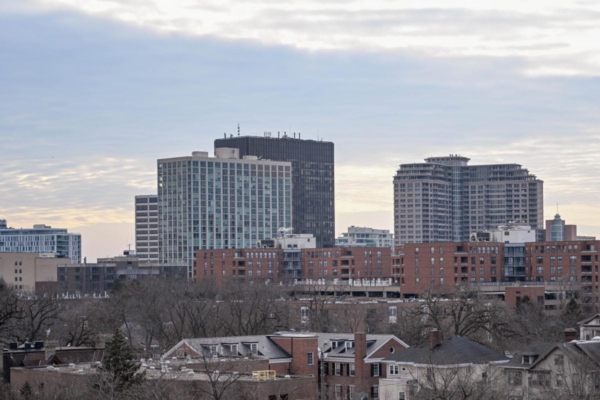 Buildings on the horizon.