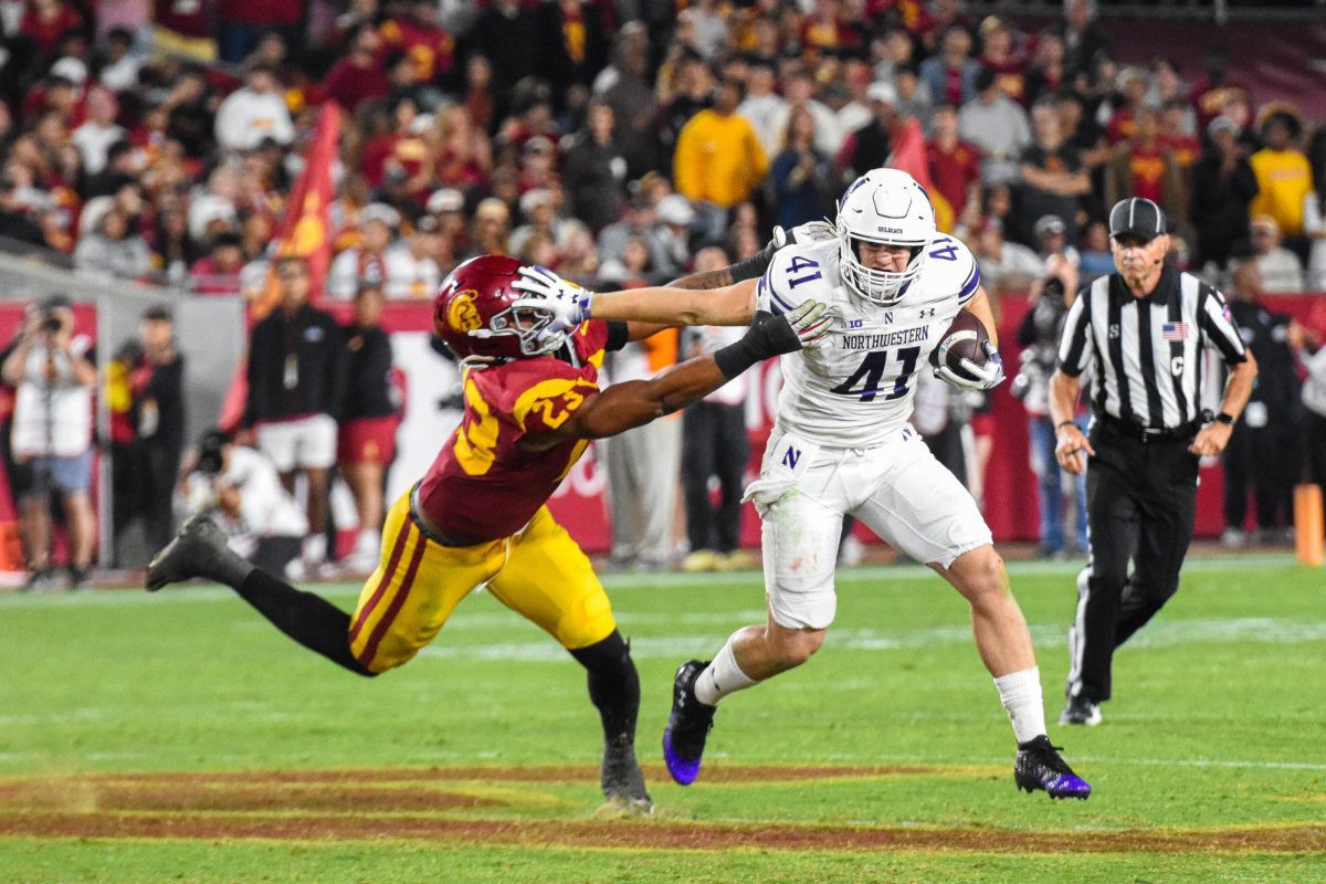 NU football flew to Los Angeles to take on USC on Friday. What was a chance for the Wildcats to avenge themselves from their loss to the Trojans in the 1996 Rose Bowl ended in a 38-17 defeat.