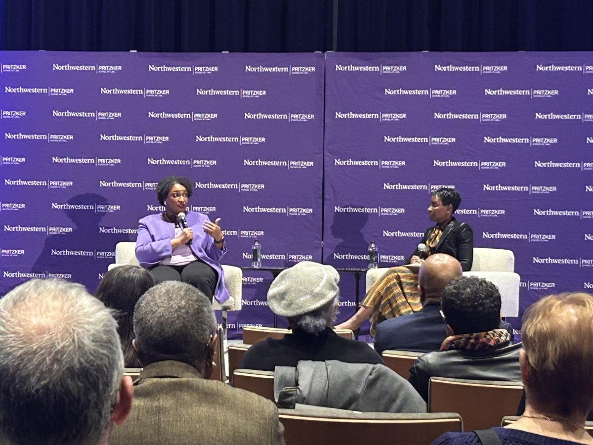 Stacey Abrams spoke at the Pritzker School of Law on Wednesday about the future of American democracy and her own political career.