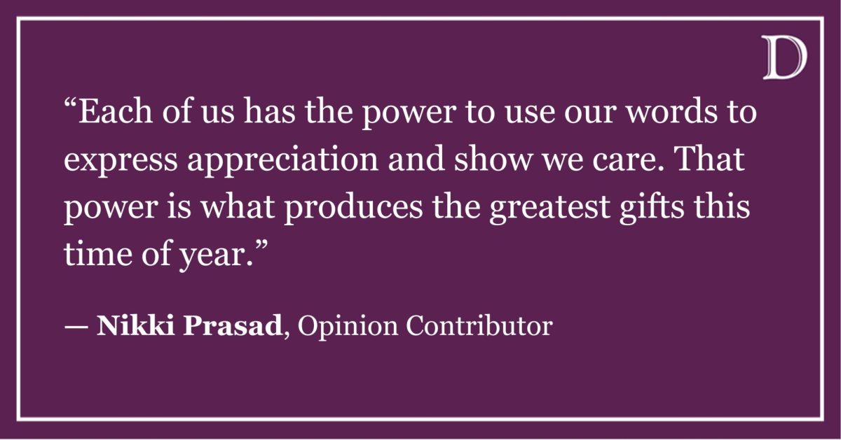 Prasad: Searching for the perfect gift this holiday season? Consider a ‘Thank you’