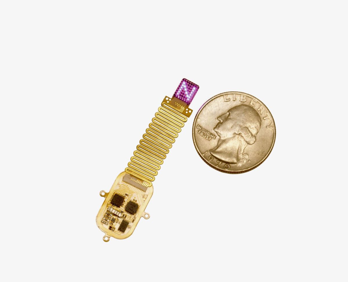 The device compared in size to a quarter.