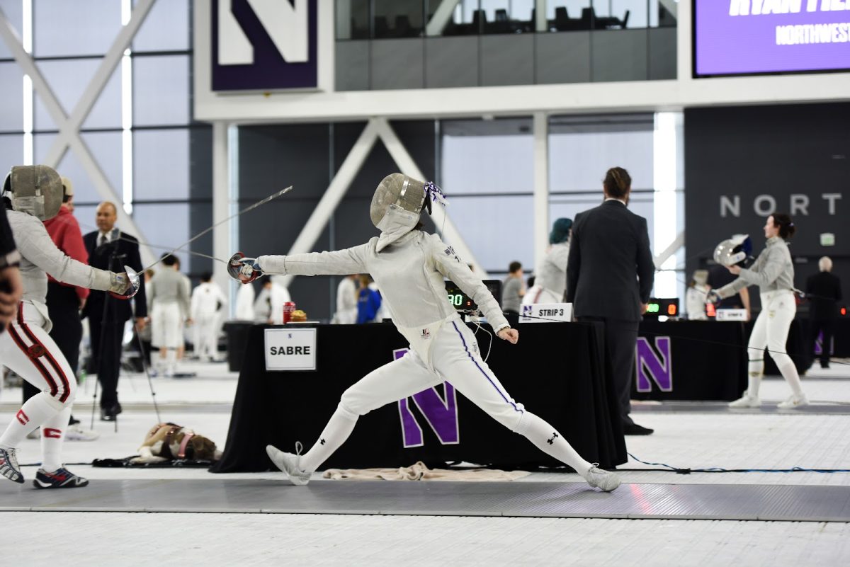 A Northwestern saberist competes in a matchup last season.