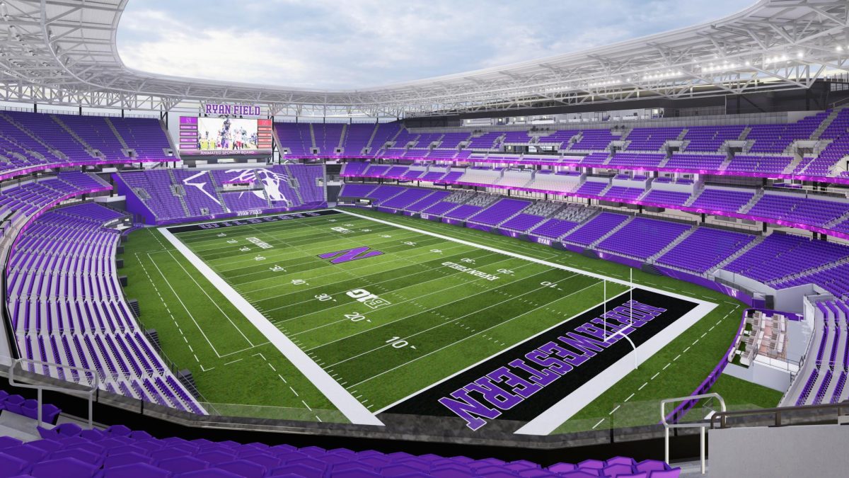 A rendering of a football stadium.