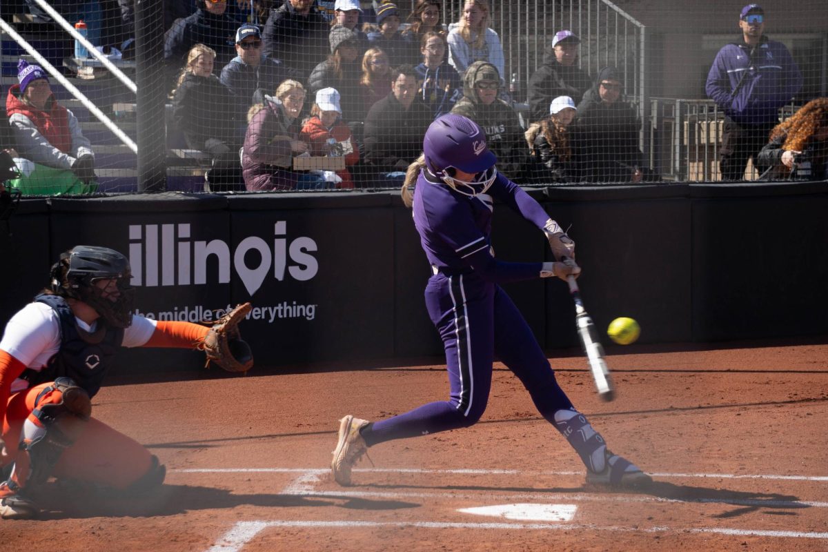 Then-freshman infielder Kaylie Avvisato hits a pitch in a game last season. She had six hits over the course of the weekend. 