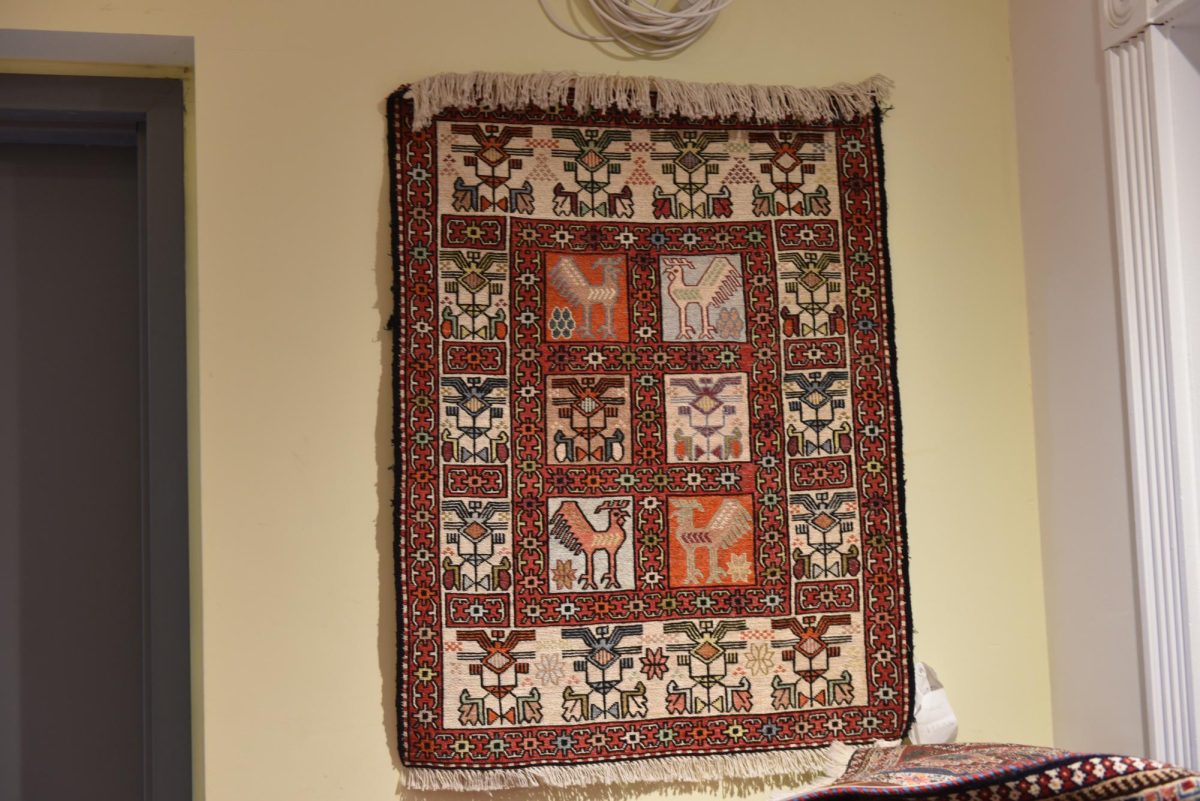 Multi-colored rug in the store.