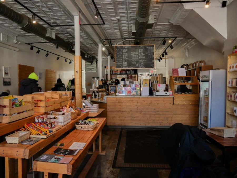 A coffee shop's interior.